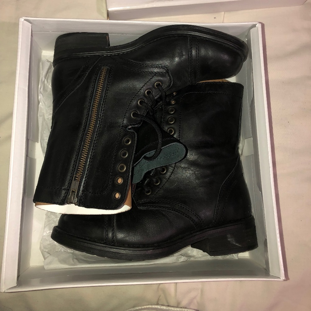 Black Steve Madden Combat Boots